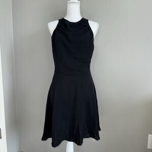 NWT Beachsissi Black Dress Sleeveless Sz L Knee Length Little Black Dress Ruched